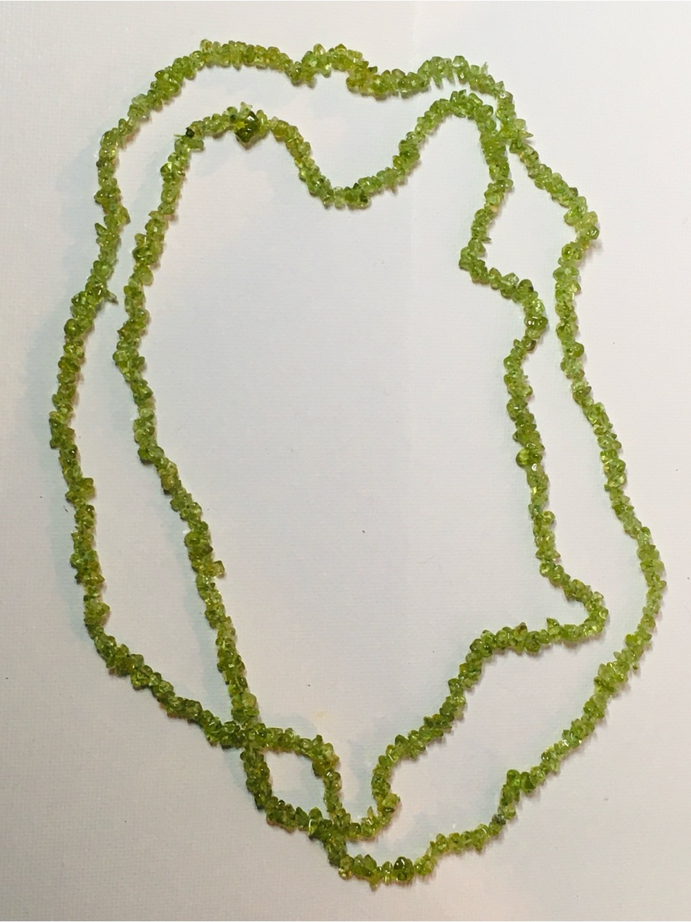 Green Peridot Chip Strand Necklace